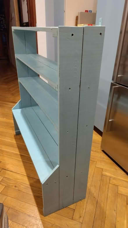 Photo of free Wooden shelves painted blue (SW11 5) #2