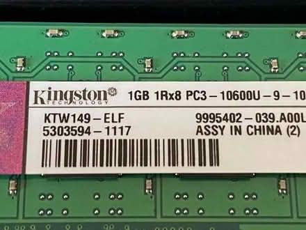 Photo of free 4x Kingston 1Gb PC3-10600 1333Mhz DDR3 Desktop Memory RAM (Nether Liberton EH9) #1