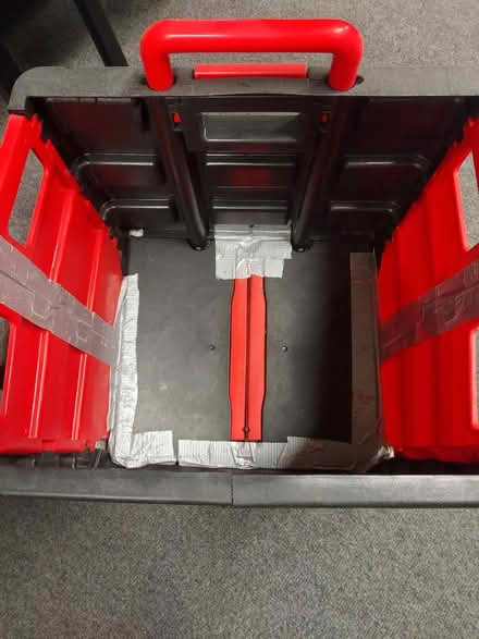 Photo of free Beaten up plastic wheely trolley (Harefield) #2