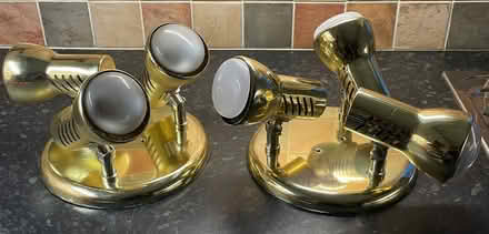 Photo of free Pair of 3 Light Ceiling Brass Spotlight (Oxenholme LA9) #1