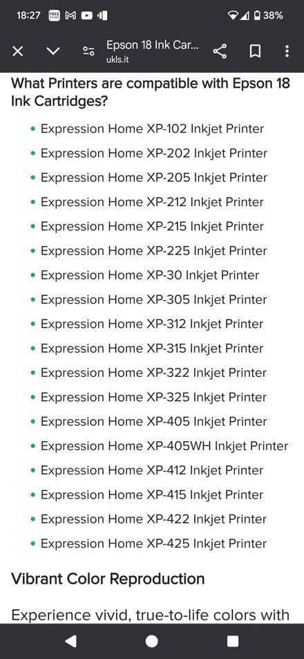 Photo of free Ink cartridges for Epson XP xxx printers (Pin Green SG1) #2