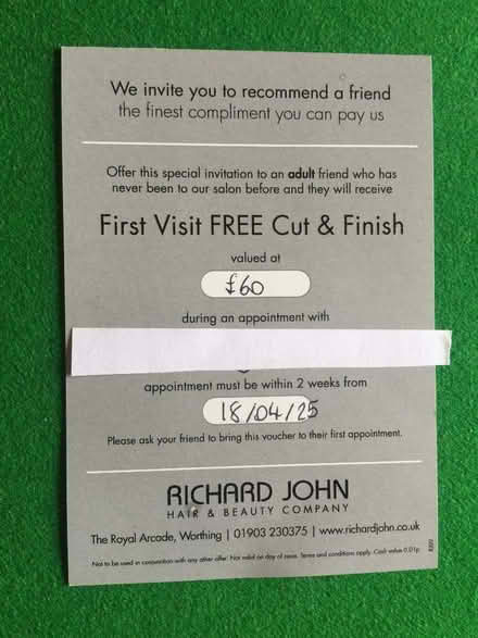 Photo of free Hair appointment voucher (Goring-by-Sea BN12) #2