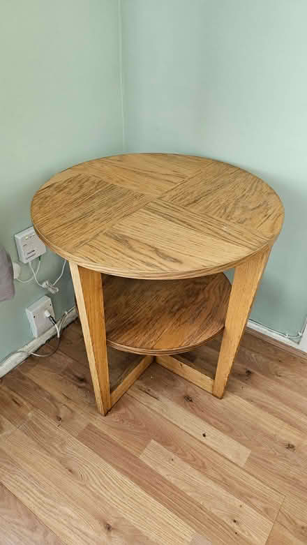 Photo of free Ikea Vejmon Oak Veneer Side Table Coffee Table 60cm X 60cm (Sefton L31) #1