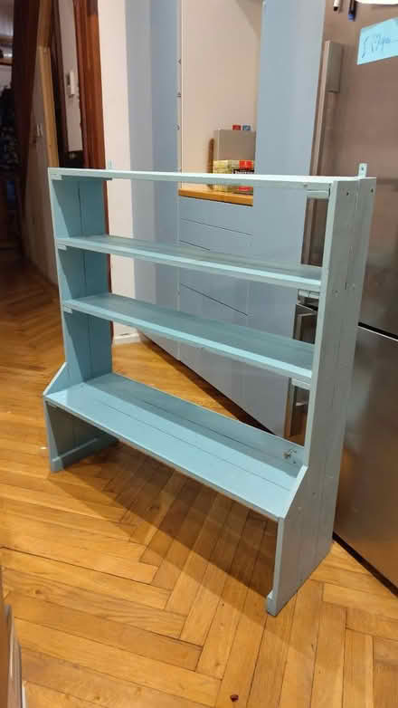 Photo of free Wooden shelves painted blue (SW11 5) #1