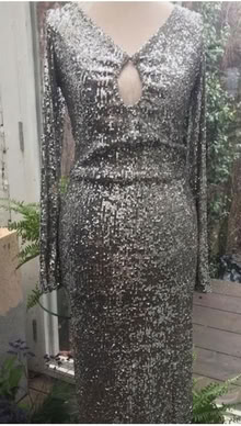 Photo of Long silver dress (size 8/small) (Dorking RH4) #1