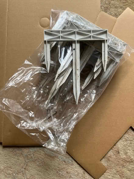 Photo of free 8 Tri-pegs for holding down garden netting (Bisley Road GL5) #1