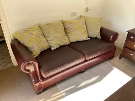 Photo of free Custom made leather patterned sofa (Wimborne town centre) #1