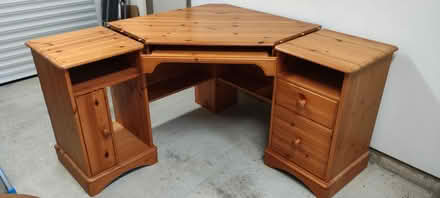 Photo of free Corner desk - pine (Copthorne) #1