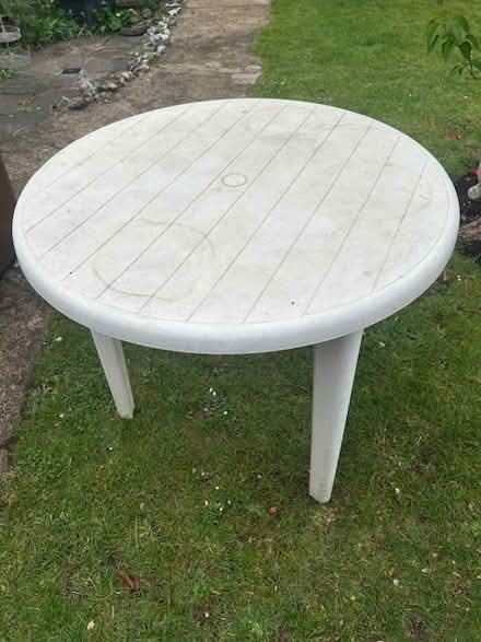 Photo of free White plastic garden table (Merrow, Guildford) #1