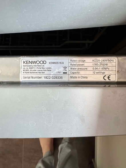Photo of free Kenwood Dishwasher (New Marston OX3) #3