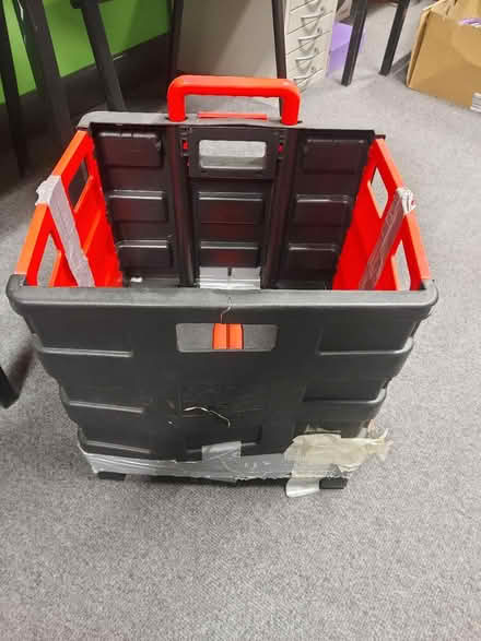 Photo of free Beaten up plastic wheely trolley (Harefield) #1