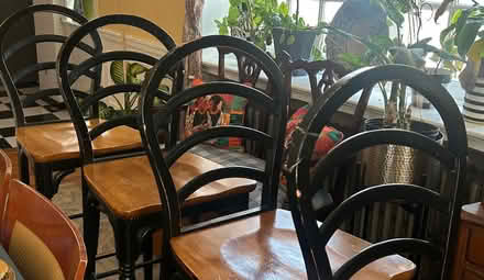 Photo of free Wood table & bar stools (19126) #1