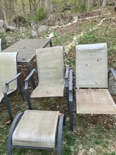 Photo of free Patio table 6 chairs, two Ottomans (Mahopac/Carmel) #1