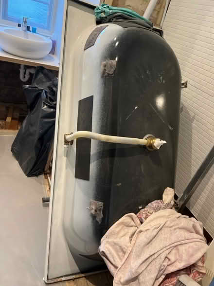Photo of free White metal bath + Shower glass (London W4) #1