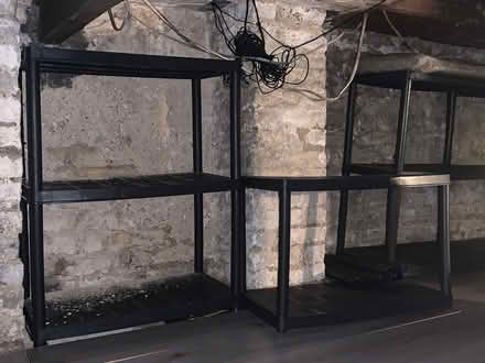 Photo of free Black plastic heave duty shelving (W12) #4