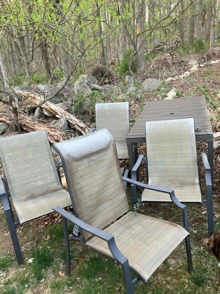 Photo of free Patio table 6 chairs, two Ottomans (Mahopac/Carmel) #2