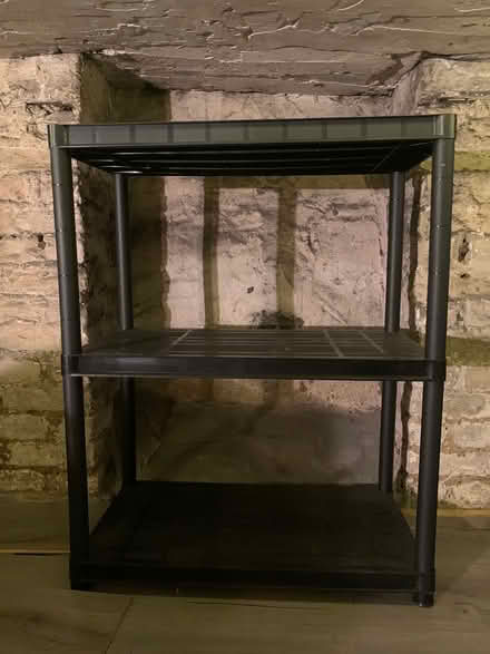 Photo of free Black plastic heave duty shelving (W12) #1