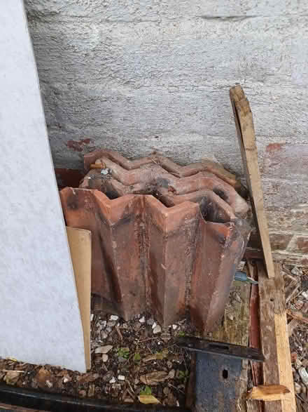 Photo of free 4 old clay zigzag roof tiles (Speedwell BS5) #1