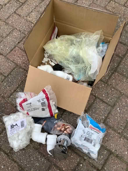 Photo of free Box Of Mixed Plumbing Supplies (Tansley DE4) #1