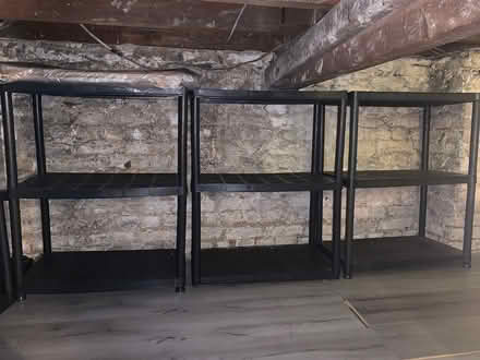 Photo of free Black plastic heave duty shelving (W12) #3