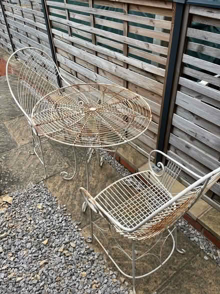 Photo of free Small Garden Table & 2 Chairs (Wingerworth S42) #2
