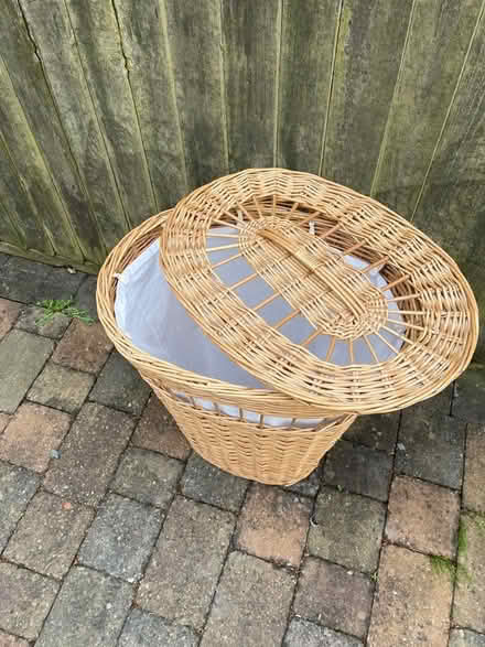 Photo of free Wicker clothes basket with liner (Shippon OX14) #1