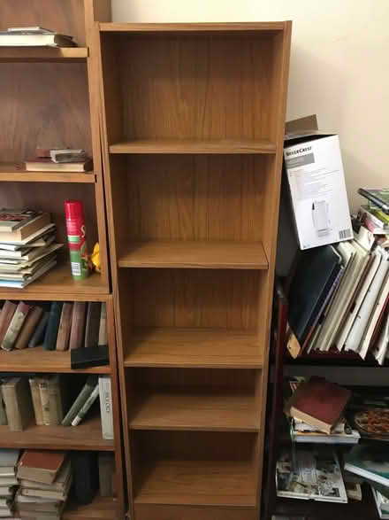 Photo of free Chipboard bookshelf unit 46.5x22.5x162 VGC (Barleybank G66) #1