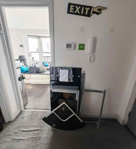 Photo of free Black glass and metal corner desk (The Lanes BN1) #4