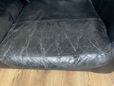 Photo of free Black leather two seated sofa (Herne Hill SE24) #3