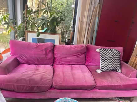 Photo of free Sofa.com 4 seater pink velvet sofa (Chiswick W4) #1