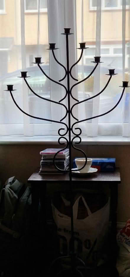 Photo of free Black metal floor candle stick holder (Alvaston DE24) #2