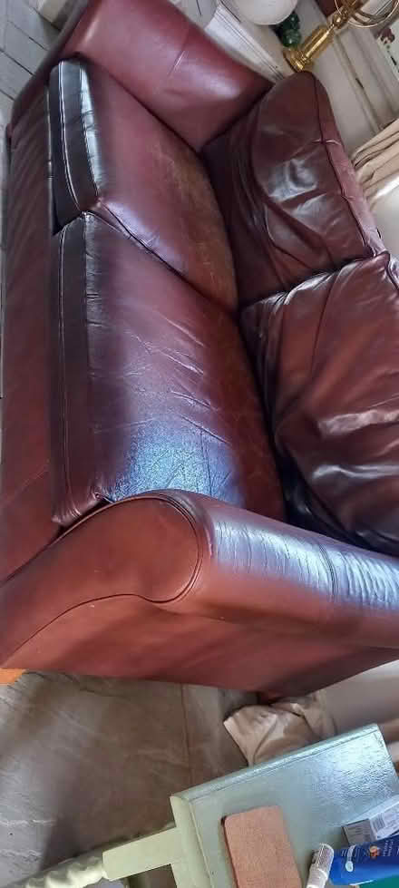 Photo of free Leather M&S settee (Moss Side PR25) #1