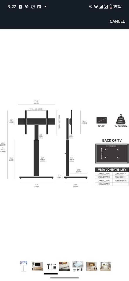 Photo of free FITUEYES White TV Floor Stand (Notting Hill) #4
