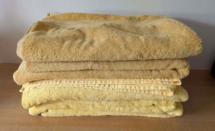 Photo of free Six yellow bath towels, some new with tags (Cottonmill AL1) #1
