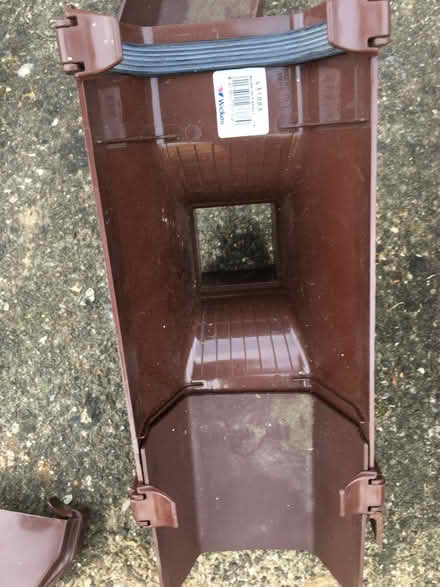 Photo of free Wickes Squareline brown gutter and accessories joblot (Brogborough MK43) #3