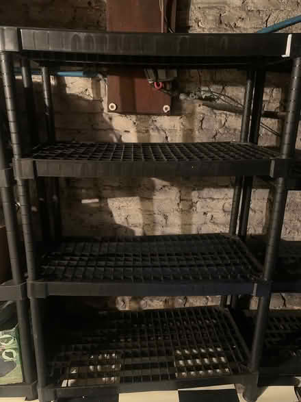 Photo of free Black heavy duty storage shelves (W12) #1