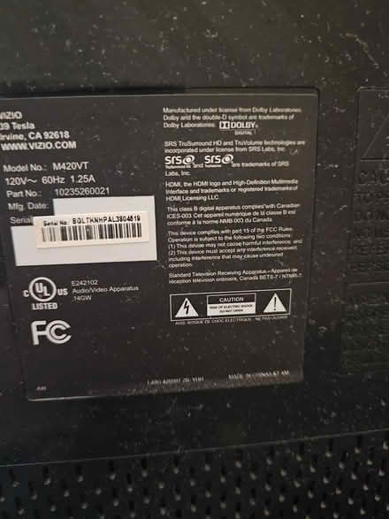 Photo of free 42" 1080p Vizio TV (Inman Square) #2