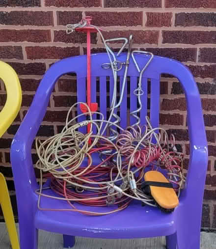 Photo of free Dog stakes and cables (North side of Elmhurst) #1