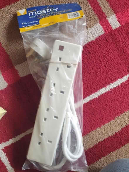Photo of free new 2m 4 socket extension lead (Garston, WD25) #1