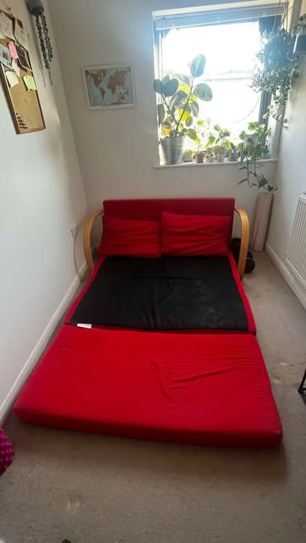 Photo of free Red Sofa Bed (Harringay Ladder N8) #1