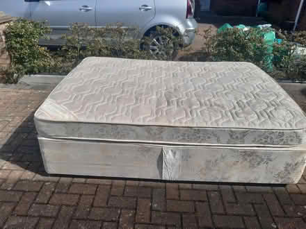 Photo of free Double divan bed base, plus optional headboard and mattress (Shortstown MK42) #3