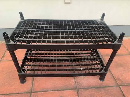 Photo of free Black heavy duty storage shelves (W12) #2