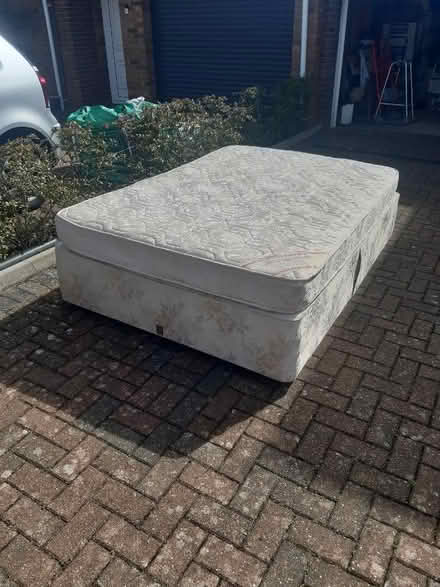 Photo of free Double divan bed base, plus optional headboard and mattress (Shortstown MK42) #4