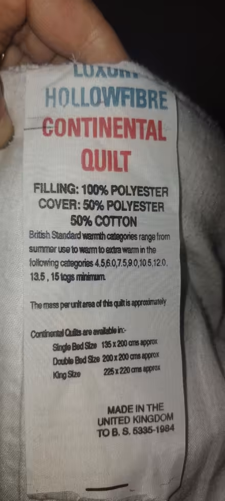 Photo of free Double duvet probably 13.5tog (Kirkliston EH29) #1