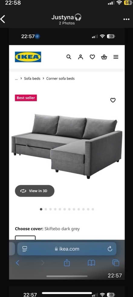 Photo of free IKEA grey sofa (Bury BL9) #2