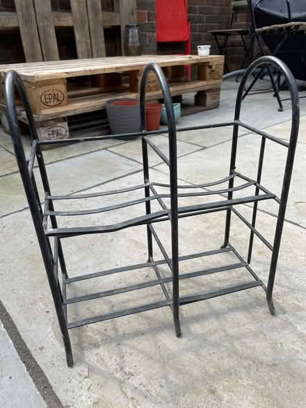 Photo of free Small black metal Shelves (Finsbury park) #1
