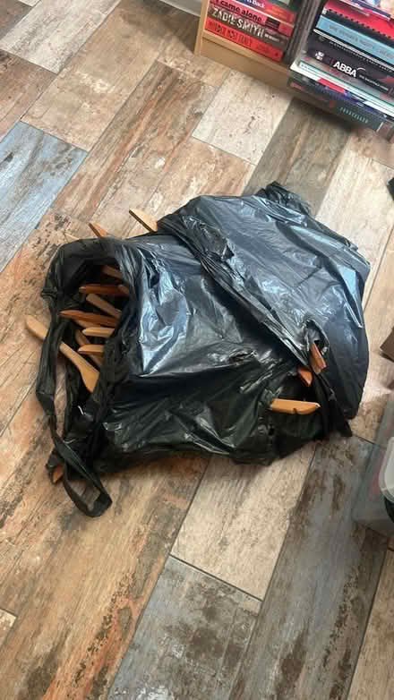 Photo of free Bag of Wooden Clothes Hangers (Birmingham B13) #1