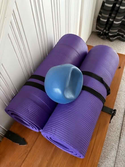 Photo of free Two purple Pilates/yoga mats/small ball (Goldington MK41) #1