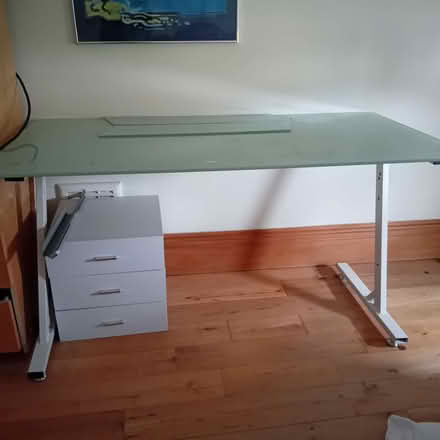 Photo of free Glass topped desk with drawers SE25 (South Norwood SE25) #1