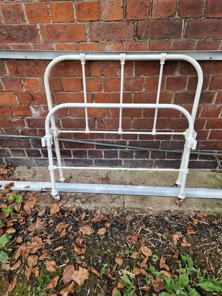 Photo of free Wrought iron bed frame, with mattress if req'd (Bishop's Castle SY9) #1